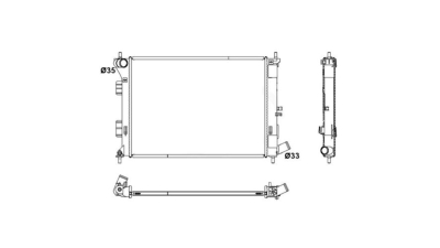 Radiator racire Hyundai I30, 2012- ( 1,4 74kw ; 1,6 99kw), Elantra,06.2011-2016 ( 1,6 97kw/ 1,8 109kw), Benzina, Manual, Cu/fara AC, 552x388x16, Cu lipire fagure prin brazare Aftermarket
