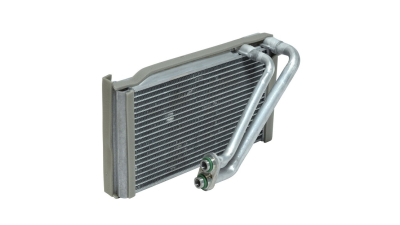 Evaporator aer conditionat Hyundai Santa Fe (DM), 2012-2018 motor 2.4; 3.3 V6, benzina, full aluminiu brazat, 145x265x35 mm, iesire 14, 4 mm, intrare 14, 4 mm, din spate, tehnologie cu curgere paralela, 