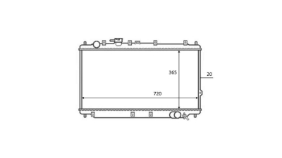 Radiator racire Kia Sephia, 1996-2004; Kia Sephia, 1998-2001, Shuma, 1997-2004, Motorizare 1.6; 1.5; 1, 8 Benzina, tip climatizare Cu/fara AC, cutie Manuala, dimensiune 698x345x16mm, Aftermarket