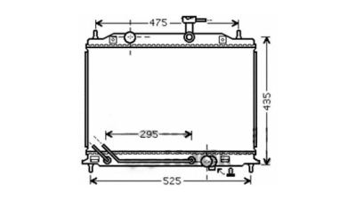 Radiator racire Kia Rio (De), 03.2005-2011, Motorizare 1, 5 Crdi 81kw Diesel, tip climatizare Cu/fara AC, cutie automata, dimensiune 540x370x26mm, Cu lipire fagure prin brazare, Original (DOOWON)