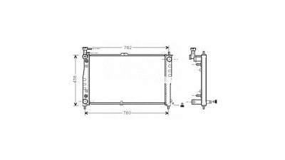 Radiator racire Kia Carnival (Up/Gq), 06.1998-10.2006, Motorizare 2, 5 V6 110/121kw Benzina, tip climatizare Cu/fara AC, cutie automata, dimensiune 700x424x26mm, Cu lipire fagure prin brazare, Aftermarket