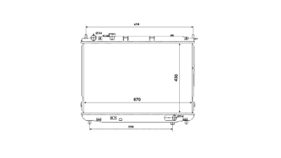 Radiator racire Kia Carens (Fj), 04.2002-04.2006, Motorizare 1, 6 77kw; 1, 8 93kw Benzina, tip climatizare Cu/fara AC, cutie Manuala, dimensiune 668x428x26mm, Cu lipire fagure prin brazare, Aftermarket