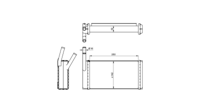 Radiator Incalzire Land Rover Discovery, 10.1989-12.1998, motor 2.0, 3.5 V8, 3.9 V8, benzina, 2.5 TDI, diesel, cutie manuala, aluminiu brazat/plastic, 254x142x32 mm, 