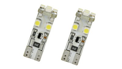 Set 2 becuri auto Vecta 12V T10 W2.1x9.5d 5W cu 8 leduri SMD 3528SMD Canbus , fara eroare in bord , alb