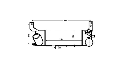 Intercooler Mazda 323, 10.2000-10.2003, 323F, 10.2000-10.2003, motor 2.0 TD 74kw, diesel, cutie manuala, cu/fara AC, aluminiu brazat/plastic, 250x120x65 mm, 