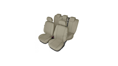 Set huse scaun model Hermes Beige pentru Alfa Romeo 147, culoare bej, set huse auto Fata si Spate