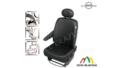 Husa auto scaun sofer microbuz imitatie piele DV1 L pentru Citroen Jumpy Fiat Scudo Ford Transit Mercedes Vito Opel Vivaro