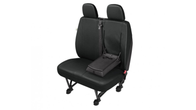 Husa bancheta cu doua locuri Practical DV2 L Table imitatie piele neagra, pentru bancheta cu tavita compatibila cu Jumper, Ducato, Transit, Daily, Sprinter, Boxer, Crafter 