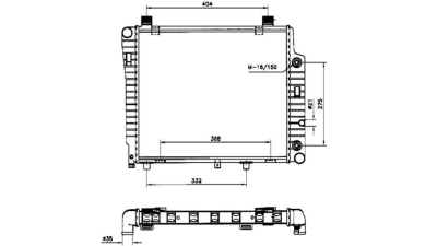 Radiator racire Mercedes Clasa C (W202), 1993-2001 Model C200/C220 Diesel ( 2,0 D 55/65kw ; 2,2 D 70kw), Diesel, Automat, fara AC, 493x410x33, Cu lipire fagure prin brazare Aftermarket