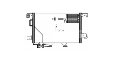 Condensator climatizare OEM/OES Mercedes Clasa C (W203, S203), 06.2004-08.2007, motor 3.0 CDI, 165 kw diesel, cutie manuala/automata, C320 CDI;, full aluminiu brazat, 630(580)x380(370)x16 mm, Condensor cu uscator si cu racitor ulei