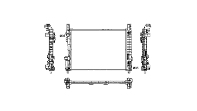 Radiator racire Mercedes Clasa B (W245), 2005-2011 Model B200 (2,0 100kw Cu Ac); , Automat, Cu/fara AC, 650x406x26, Cu lipire fagure prin brazare Aftermarket