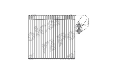 Evaporator aer conditionat Mercedes Clasa A (W169), 2004-2012 motor 1.5, 1.7, 2.0, 2.0 T, benzina; 2.0 cdi, diesel, full aluminiu brazat, 225x240x60 mm, iesire 11, 7 mm, intrare 14, 5 mm, tehnologie cu curgere paralela, 