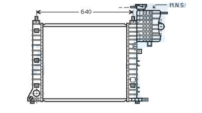 Radiator racire Mercedes Vito 114 (W638), 03.1999-07.2003, Vito/Clasa 5 (W638), 03.1999-07.2003, V230, motor 2.3, 105 kw, benzina, cutie manuala, fara AC, 573x564x34 mm, aluminiu/plastic, 