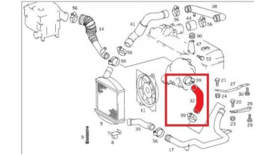 Furtun intercooler, supraalimentare Mercedes Vito/V-Class (W638) 1996-2003, diametru 49/49 mm, cauciuc, BestAutoVest 5012PT-3