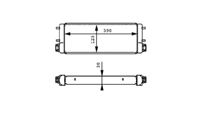 Radiator racire ulei motor, termoflot OEM/OES (Behr) Mercedes Clasa E 124, 09.1989-07.1993 E500, 500E, motor 5.0 V8, 235/240 kw, benzina, cv automata, , 390x123x30 mm, din aluminiu brazat