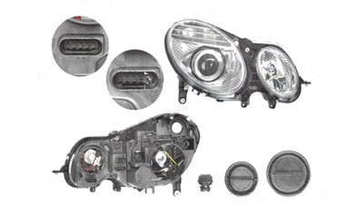 Far Mercedes Clasa E (W211) Sedan/Combi, 06.2006-12.2009, fata, Dreapta, H7+H7+PY21W+W5W; electric; cu motor, DEPO