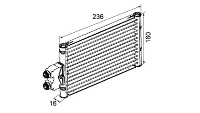 Radiator racire ulei motor, termoflot OEM/OES (Behr) Mercedes Clasa CLK (W209), 04.2006-2010, motor 5.5 V8, 285 kw, benzina, cv automata, 235x161x16 mm, racitor transmisie, din aluminiu brazat