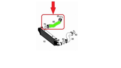 Furtun radiator intercooler Mercedes Clasa C (W204) 2007-2014, Clasa E (W212) 2009-2016, material Cauciuc, BestAutoVest 5018PT-2