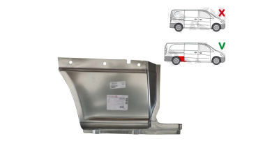 Segment aripa spate MERCEDES VITO/ VIANO (W639), 01.2003-10.2010, partea Dreapta, KLOKKERHOLM, inferior,spre fata,usa culisanta, extra lung