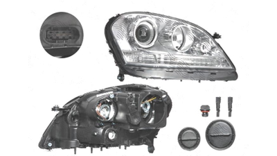 Far Mercedes Clasa Ml (W164), 07.2005-06.2008, fata, Dreapta, H7+H7+H7+PY21W+W5W+WY5W; electric; cu motor, DEPO