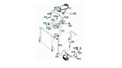 Furtun radiator Mercedes C-Class (W204) 2007-2014, C-Class Coupe (C204) 2011-, Cls-Class (C218) 2011-, E Cabrio (A207) 2010-, E Class (W212) 2009-2016, E Coupe (C207) 2009-, cauciuc, BestAutoVest 5070PW-1