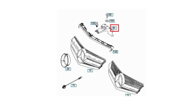 Brida de legatura grila fata MERCEDES Clasa E COUPE/CABRIO (C207), 05.2009-01.2013; Clasa E COUPE/CABRIO (C207), 01.2013-, fata, vertical