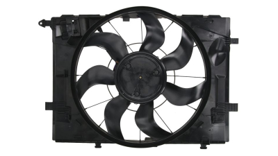 GMV radiator electroventilator Mercedes Clasa C (W205), 2013-, C160, C180, motor 1.6 T, benzina, cu AC, 600 W; 475; 4 pini; cu modul de control electronic, 