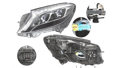 Far Mercedes Clasa S (W222), 08.2013-, fata, Stanga, cu lumini pentru curbe; cu infrared system; LED; electric; fara motoras; fara levelling control unit;