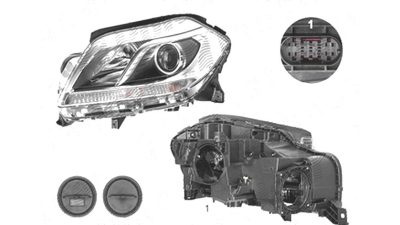 Far Mercedes Clasa Gl (X166), 06.2012-, fata, Stanga, H7+H7+W5W; electric, AL (Automotive Lighting)