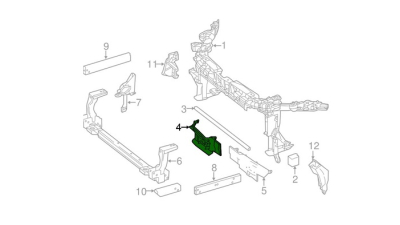 Deflector aer radiator Mercedes Clasa B (W246), 09.2014-02.202019, Fata, partea Stanga, Aftermarket