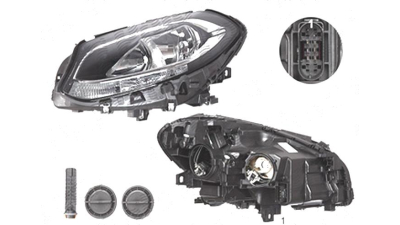 Far Mercedes Clasa B (W246), 09.2014-, fata, Stanga, cu LED daytime running light; H7+H7+LED+PY21W; electric; cu motor;