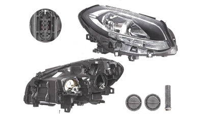 Far Mercedes Clasa B (W246), 09.2014-, fata, Dreapta, cu LED daytime running light; H7+H7+LED+PY21W; electric; cu motor;