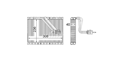 Evaporator aer conditionat Mercedes Vito/V-Klasse 2014-, 305x235x40mm, BestAutoVest 50N3P8-1