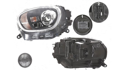 Far Mini Countryman, 02.2017-, fata, Stanga, bi-LED; LED+PY21W; fara LED controlling unit, AL (Automotive Lighting)