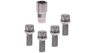 Set prezoane auto antifurt Seat Arosa, Carpoint tip C , M12x1,5x26mm rotund pentru jante Otel si Aliaj