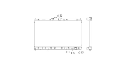 Radiator racire Mitsubishi Sigma 02.1990-04.1996, Motorizare 2.0 V6 91kw; 2, 5 V6 129kw; 3, 0 V6 154kw Benzina, tip climatizare Cu/fara AC, cutie automata, tip Denso, diametru intrare/iesire 35/35mm, dimensiune 718x400x27mm, Cu lipire fagure prin brazare,