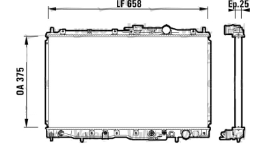 Radiator racire Mitsubishi Space Wagon, 10.1991-06.1993, motor 2.0, 98 kw, benzina, cutie manuala, cu/fara AC, 658x375x26 mm, aluminiu brazat/plastic, 