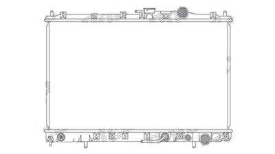 Radiator racire Mitsubishi Space Wagon, 10.1991-10.1998, motor 2.0, 98 kw; 2.4, 86/102 kw, benzina, cutie automata, cu/fara AC, 648x375x26 mm, aluminiu brazat/plastic, 