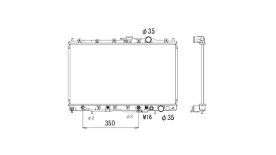 Radiator racire Mitsubishi Space Runner (N10), 06.1991-05.1992 ( 1,8 85/92kw) ; Benzina, Automat, Cu/fara AC, tip Denso , diametru intrare/iesire 35/35mm, 658x375x16, Cu lipire fagure prin brazare KOYO