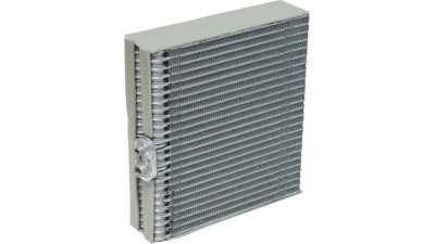 Evaporator aer conditionat Mitsubishi Lancer, 2000-2007 motor 2.0 92kw, benzina, full aluminiu brazat, 255x235x56 mm, iesire 11, 4 mm, intrare 14, 7 mm, tehnologie cu curgere paralela, 