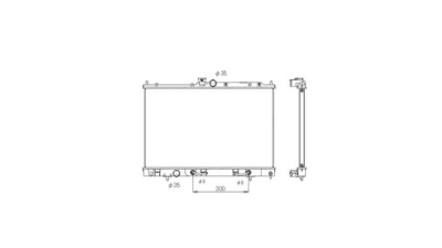 Radiator racire Mitsubishi Outlander (Cu0w), 04.2003-10.2006, Motorizare 2, 4 118kw Benzina, tip climatizare Cu/fara AC, cutie Manuala, diametru intrare/iesire 35/35mm, dimensiune 686x425x25mm, Cu lipire fagure prin brazare, Aftermarket