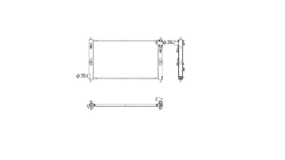 Radiator racire Citroen C-Crosser (Ep), 2007- (2,2 Hdi 115kw/2,4 125kw), Mitsubishi Asx (Ga), 2010-07.2013 ( 1,8 Di-D 85/110kw), Diesel/Benzina, Manual/Automatic, Cu/fara AC, diametru intrare/iesire 35/35mm, 700x402x36, Cu lipire fagure prin brazare KOYO