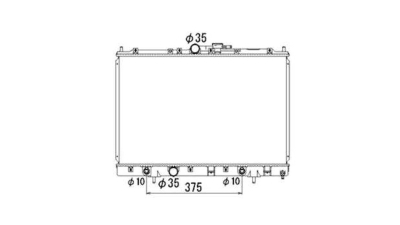 Radiator racire Mitsubishi Pajero Pinin, 03.2001-02.2005, Motorizare 1, 8 84/88kw; 2, 0 95kw Benzina, tip climatizare Cu/fara AC, cutie automata, diametru intrare/iesire 35/35mm, dimensiune 648x425x16mm, Cu lipire fagure prin brazare, Aftermarket