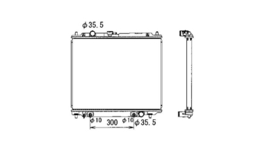 Radiator racire Mitsubishi Pajero (V20/V40), 06.1994-05.1997, Motorizare 2, 8 Td 92kw Diesel, tip climatizare Cu/fara AC, cutie automata, diametru intrare/iesire 35/35mm, dimensiune 598x500x42mm, Cu lipire fagure prin brazare, Aftermarket