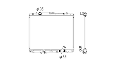 Radiator racire Mitsubishi Pajero Sport (K90), 08.1998-2008, Motorizare 2, 5 Td 73kw Diesel, tip climatizare Cu/fara AC, cutie Manuala, tip Denso, diametru intrare/iesire 35/35mm, dimensiune 638x500x25mm, Cu lipire fagure prin brazare, Aftermarket