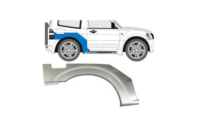 Segment aripa spate MITSUBISHI PAJERO/MONTERO (V60/V70), 04.2000-12.2002, partea Dreapta, otel galvanizat