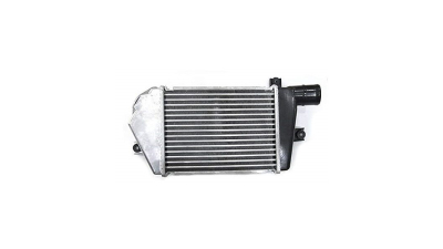 Intercooler Mitsubishi L200, 11.2005-12.2015, motor 2.5 DI-D 100/123/131kw, diesel, cu/fara AC, aluminiu brazat/plastic, 275x204x50 mm, SRLine, rezervor aluminiu dreapta 