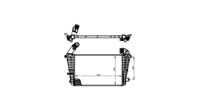 Intercooler Opel Astra H OPC, 03.2005-10.2010, motor 2.0 T 176kw, benzina, cutie manuala, cu/fara AC, aluminiu brazat/plastic, 523x322x27 mm, 