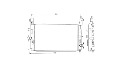 Radiator racire Opel Meriva (X03), 2003-2010, Motorizare 1, 7 Dti 55kw Diesel, tip climatizare Cu/fara AC, cutie Manuala, dimensiune 610x359x23mm, Cu lipire fagure mecanica, Aftermarket