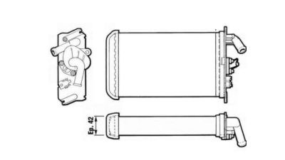 Radiator Incalzire Citroen C25, 11.1981-02.1994, motor 1.8, 2.0 benzina, 1.9 TD, 2.5 D/TD, diesel, aluminiu mecanic/plastic, 230x140x42 mm, 